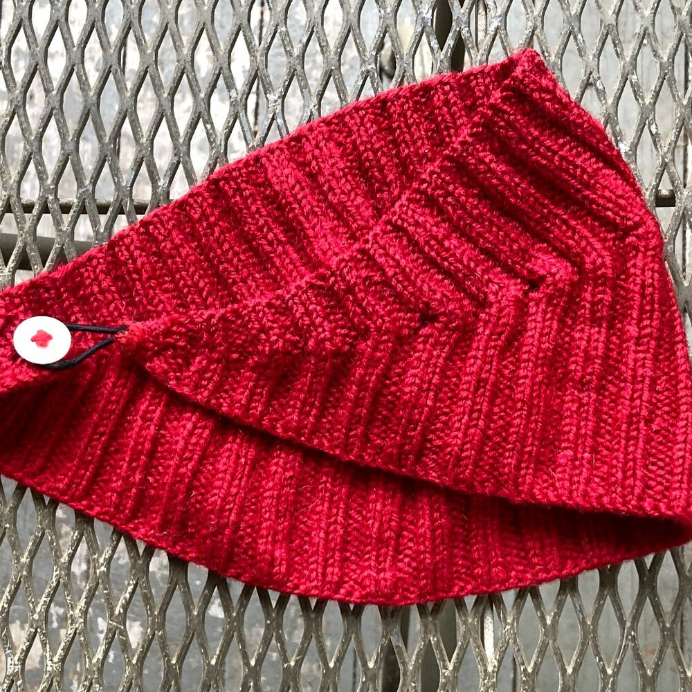 cute girly headscarf wooly winter red christmas